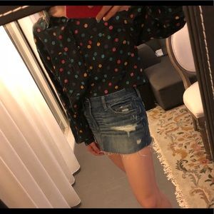 100% silk cropped shirt